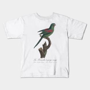 La Perruche a Gorge Rouge Parakeet - Jacques Barraband 19th century Illustration Kids T-Shirt